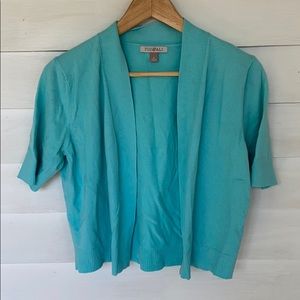 Roz&Ali light blue short sleeve cardigan size M